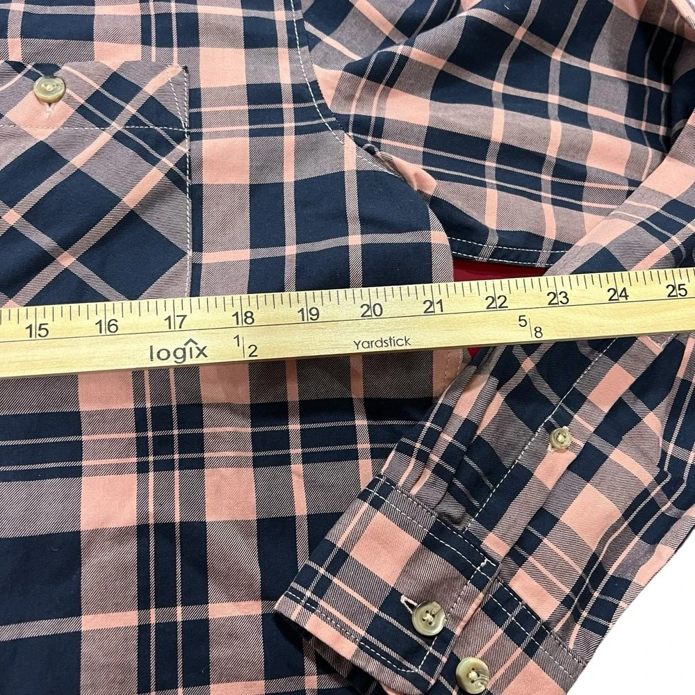 The North Face Men Shirt Size M Pink Plaid Button Up‎ Long Sleeve Collared